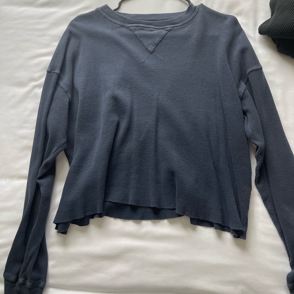 Brandy Melville Navy blue Waffle Long sleeve